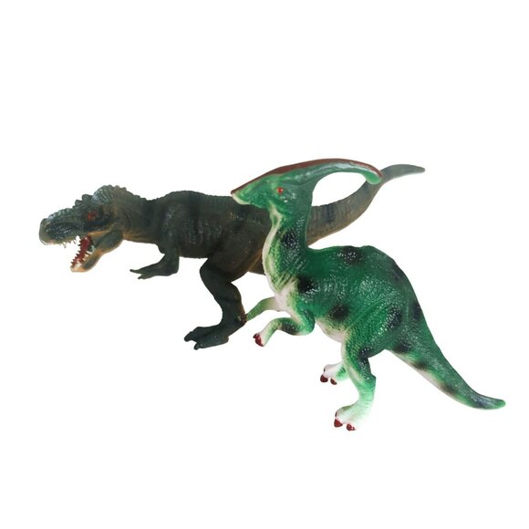 Set Of 4 Mini Dinosaur Figures T-Rex Triceratops Brachiosaurus Parasaurolophus - Picture 4 of 4